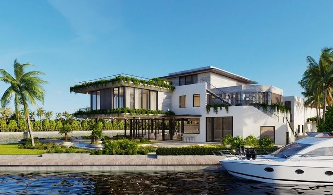 Exterior, Facade, Lake, Modern