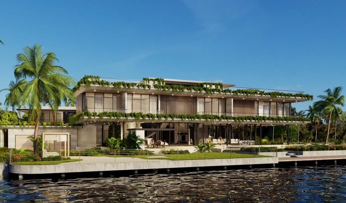 Exterior, Facade, Lake, Modern