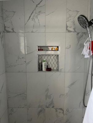 Bathroom, Glass Shower, Interior, Marble Walls