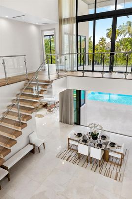 Dining room, Interior, Pool, Recessed Lighting
