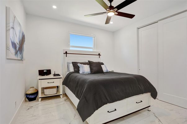 Bedroom, Interior, Marble, Recessed Lighting