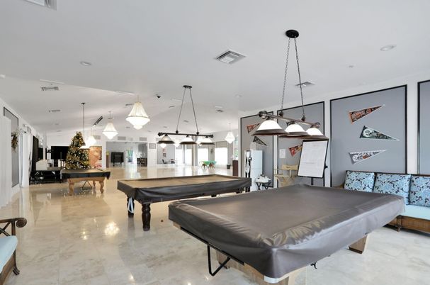 Billiard Table, Game Room, Interior, Pendant Lights, Recessed Lighting
