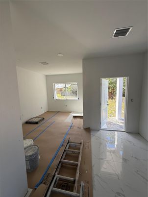 Empty room, Interior, Marble, Recessed Lighting