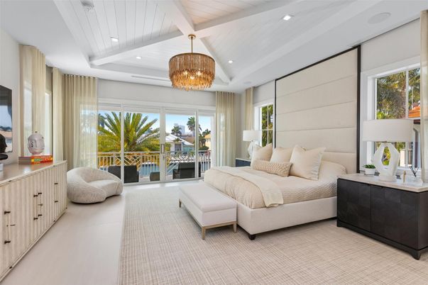 Bedroom, Chandelier, Interior, Recessed Lighting