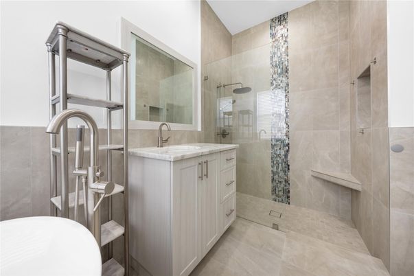 Bathroom, Dual Sink Vanities, Glass Shower, Interior
