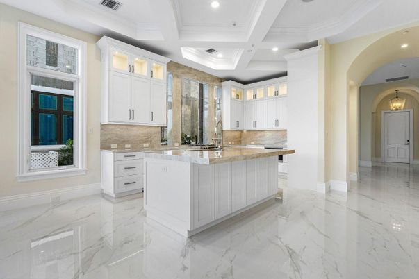 Interior, Kitchen, Marble, Recessed Lighting