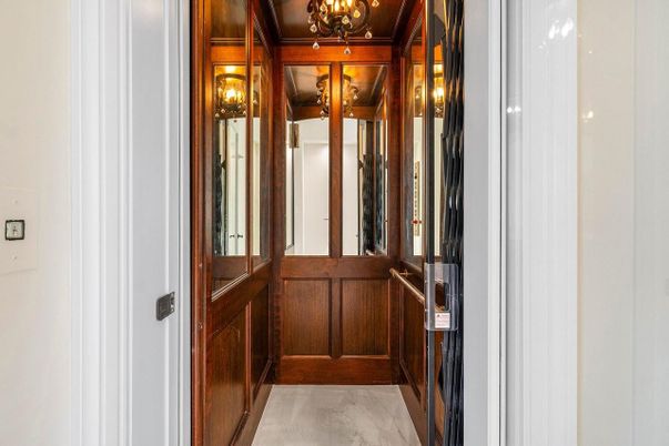 Chandelier, Interior, Marble, Wooden Walls