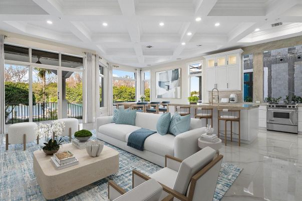 Interior, Kitchen, Living room, Recessed Lighting