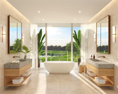 Bathroom, Dual Sink Vanities, Free Standing Baths, Interior, Recessed Lighting, Water