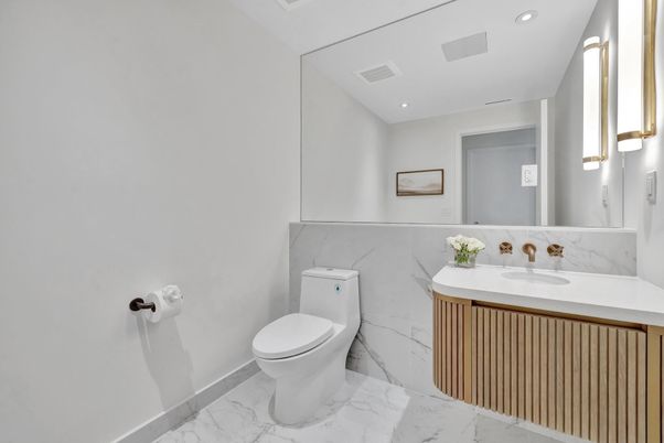Bathroom, Interior, Marble, Recessed Lighting