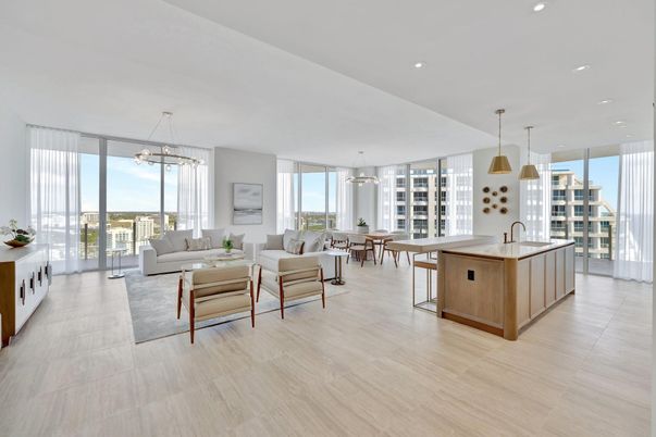 Dining room, Interior, Kitchen, Living room, Pendant Lights, Recessed Lighting, Wood Texture Flooring