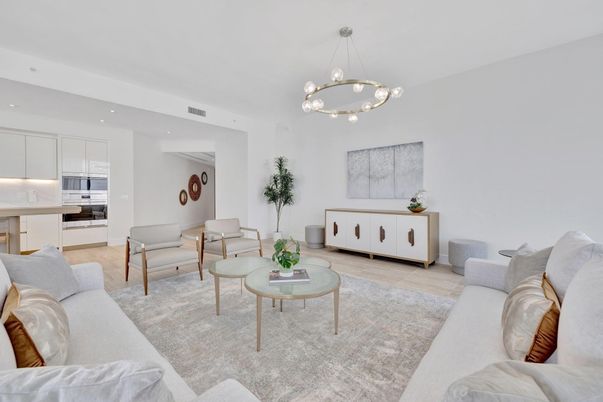 Interior, Kitchen, Living room, Pendant Lights, Recessed Lighting, Stainless Steel Appliances, Wood Texture Flooring