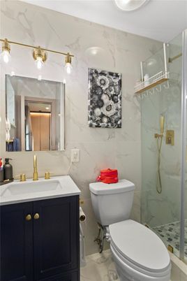 Bathroom, Glass Shower, Interior, Marble Walls