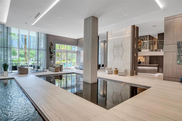 Interior, Marble Walls, Pool, Recessed Lighting