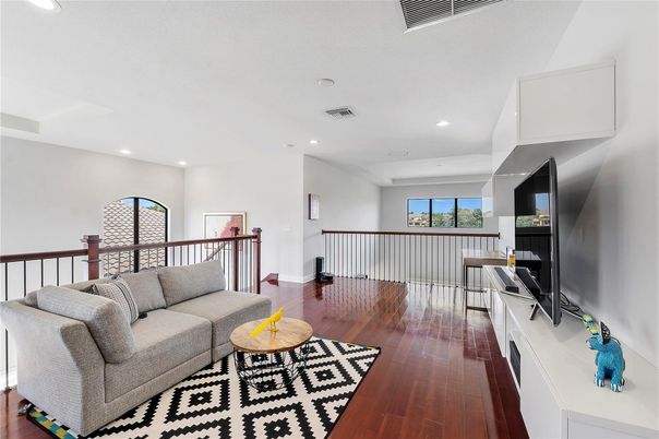 Interior, Kitchen, Living room, Recessed Lighting, Wood Texture Flooring