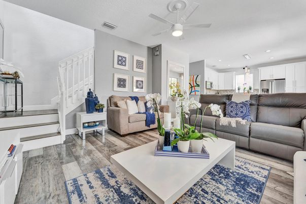 Interior, Kitchen, Living room, Pendant Lights, Recessed Lighting, Stainless Steel Appliances, Wood Texture Flooring