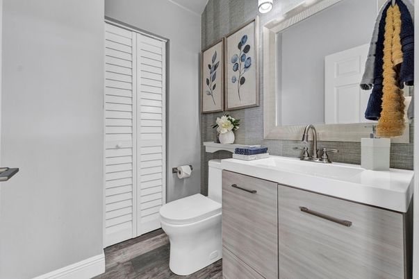 Bathroom, Interior, Wood Texture Flooring