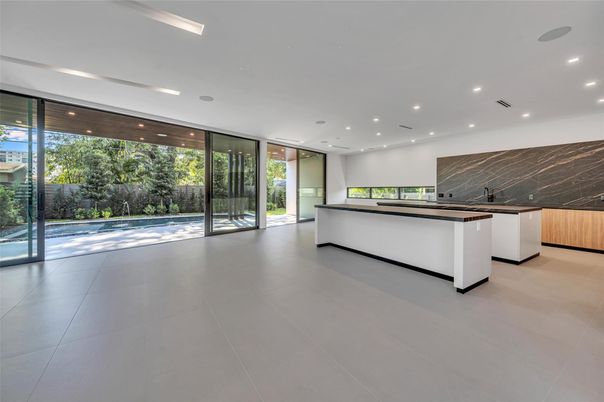 Interior, Kitchen, Marble Walls, Recessed Lighting