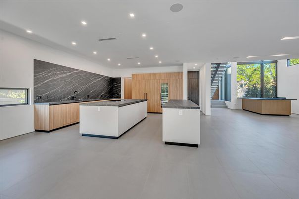 Interior, Kitchen, Marble Walls, Recessed Lighting