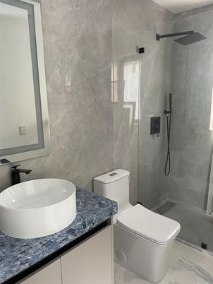 Bathroom, Glass Shower, Interior, Marble