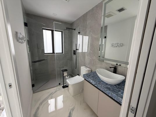 Bathroom, Glass Shower, Interior, Marble