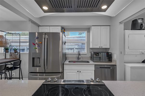 Interior, Kitchen, Recessed Lighting, Stainless Steel Appliances, Washer