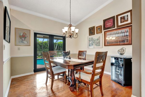 Chandelier, Dining room, Interior, Wood Texture Flooring