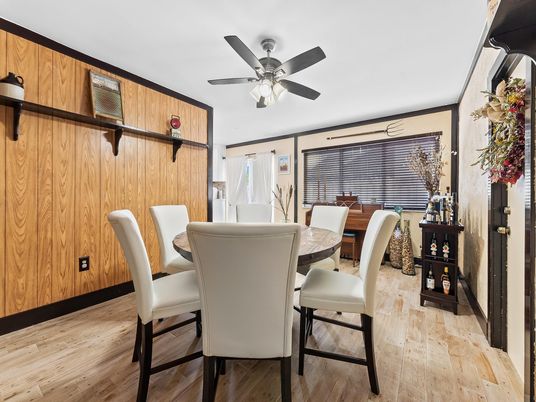 Dining room, Interior, Wood Texture Flooring, Wooden Walls