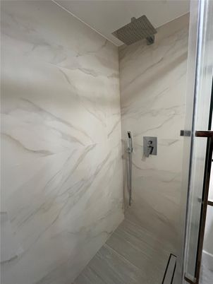 Bathroom, Glass Shower, Interior, Marble Walls