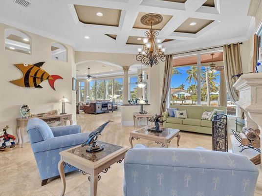 Chandelier, Fireplace, Interior, Living room, Recessed Lighting