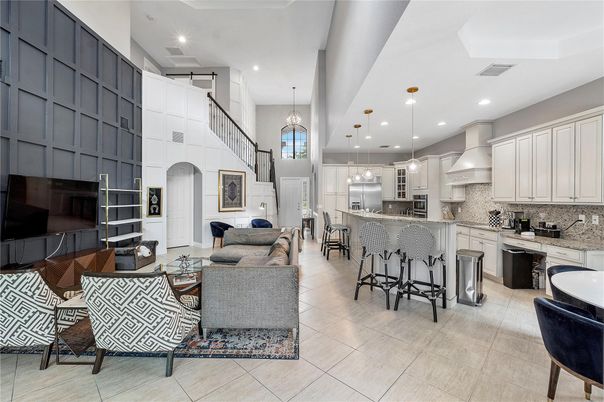 Interior, Kitchen, Living room, Pendant Lights, Recessed Lighting, Stainless Steel Appliances