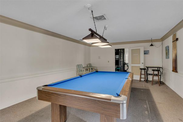 Billiard Table, Game Room, Interior, Pendant Lights
