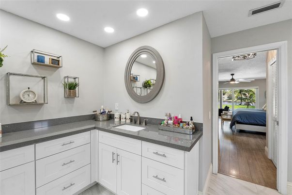 Bathroom, Bedroom, Interior, Recessed Lighting, Wood Texture Flooring