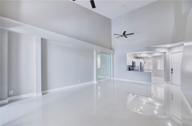 Empty room, Interior, Kitchen, Recessed Lighting
