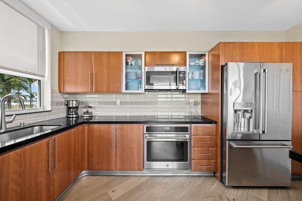 Interior, Kitchen, Stainless Steel Appliances, Wood Texture Flooring