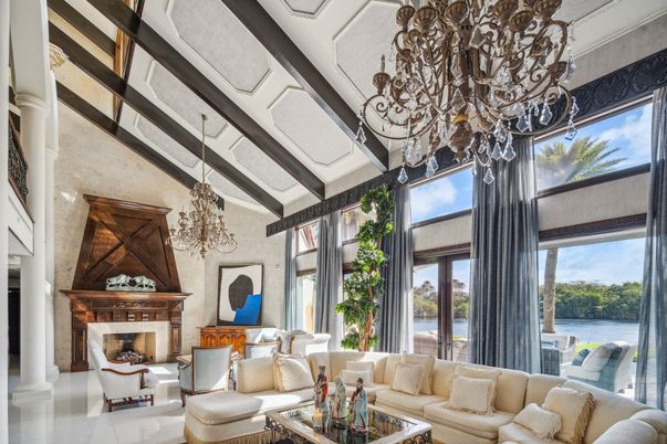 Chandelier, Fireplace, Interior, Living room, Water