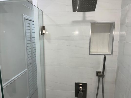 Bathroom, Glass Shower, Interior, Marble Walls