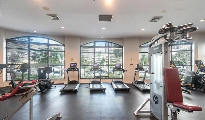 Fitness Equipment, Gym, Interior, Recessed Lighting