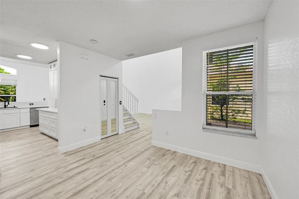 Interior, Kitchen, Recessed Lighting, Wood Texture Flooring