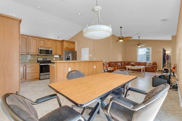 Dining room, Interior, Kitchen, Living room, Recessed Lighting