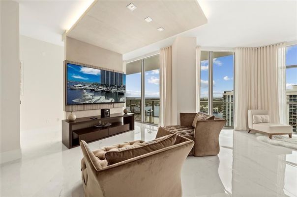 Interior, Living room, Marble, Recessed Lighting, Water