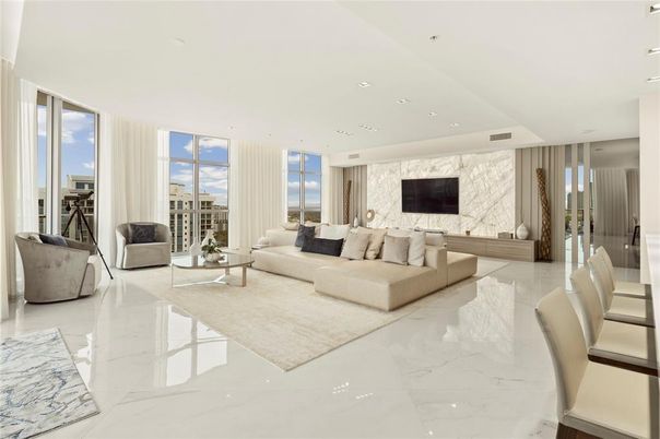 Interior, Living room, Marble, Recessed Lighting, Water