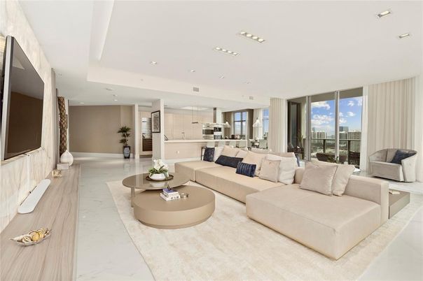Interior, Kitchen, Living room, Marble, Recessed Lighting, Water