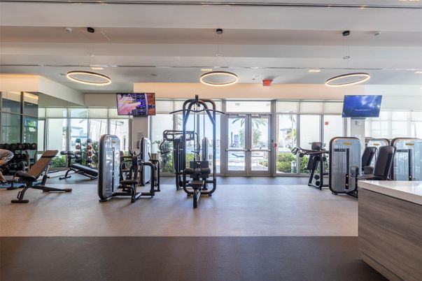 Fitness Equipment, Gym, Interior, Pendant Lights, Recessed Lighting
