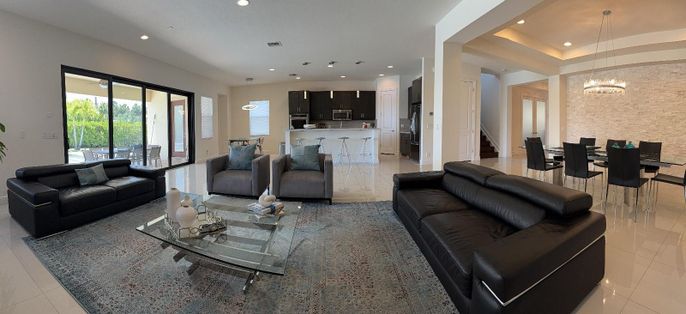 Dining room, Interior, Kitchen, Living room, Pendant Lights, Recessed Lighting