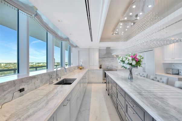 Interior, Kitchen, Marble, Recessed Lighting, Water