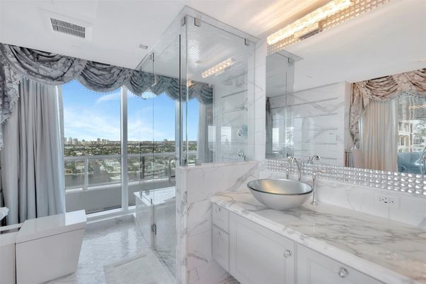 Bathroom, Glass Shower, Interior, Marble, Marble Walls, Water