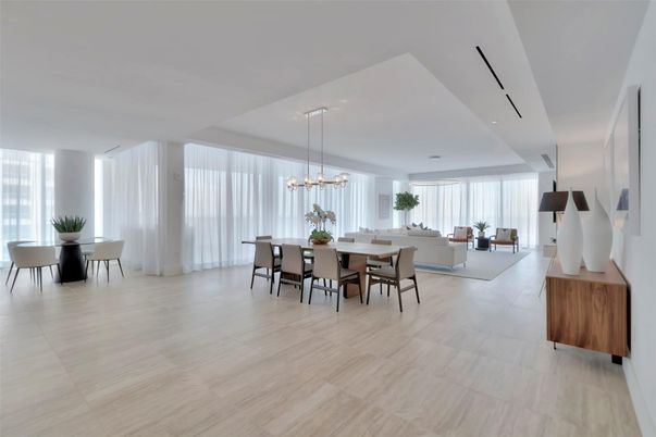 Dining room, Interior, Living room, Pendant Lights, Wood Texture Flooring