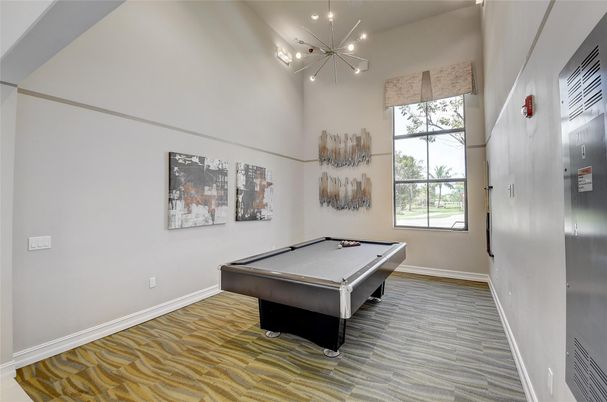 Billiard Table, Game Room, Interior, Pendant Lights