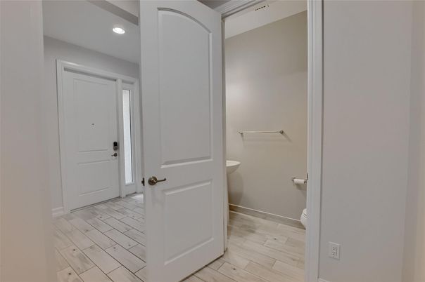 Bathroom, Interior, Recessed Lighting, Wood Texture Flooring